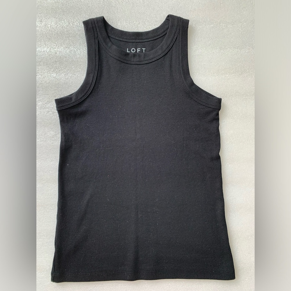 NEW no tag LOFT Black Ribbed Tank Top, Size S